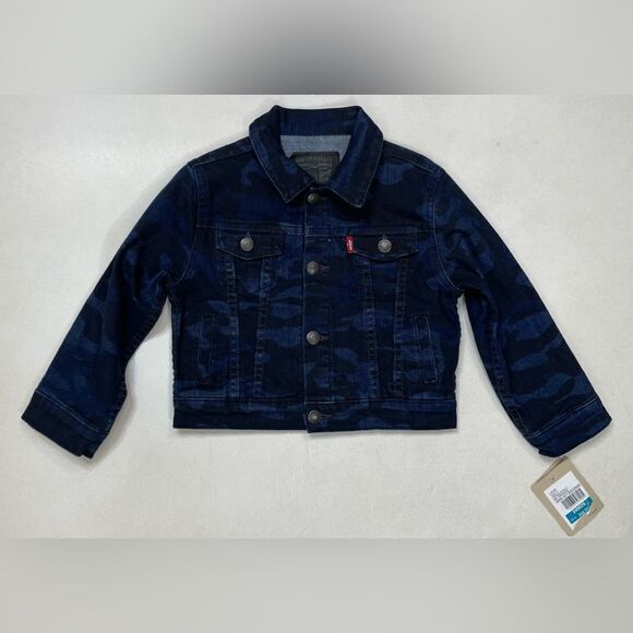 Levi's Denim Jean Trucker Jacket Baby Size 24 Months Blue Camo NWT - Picture 1 of 5
